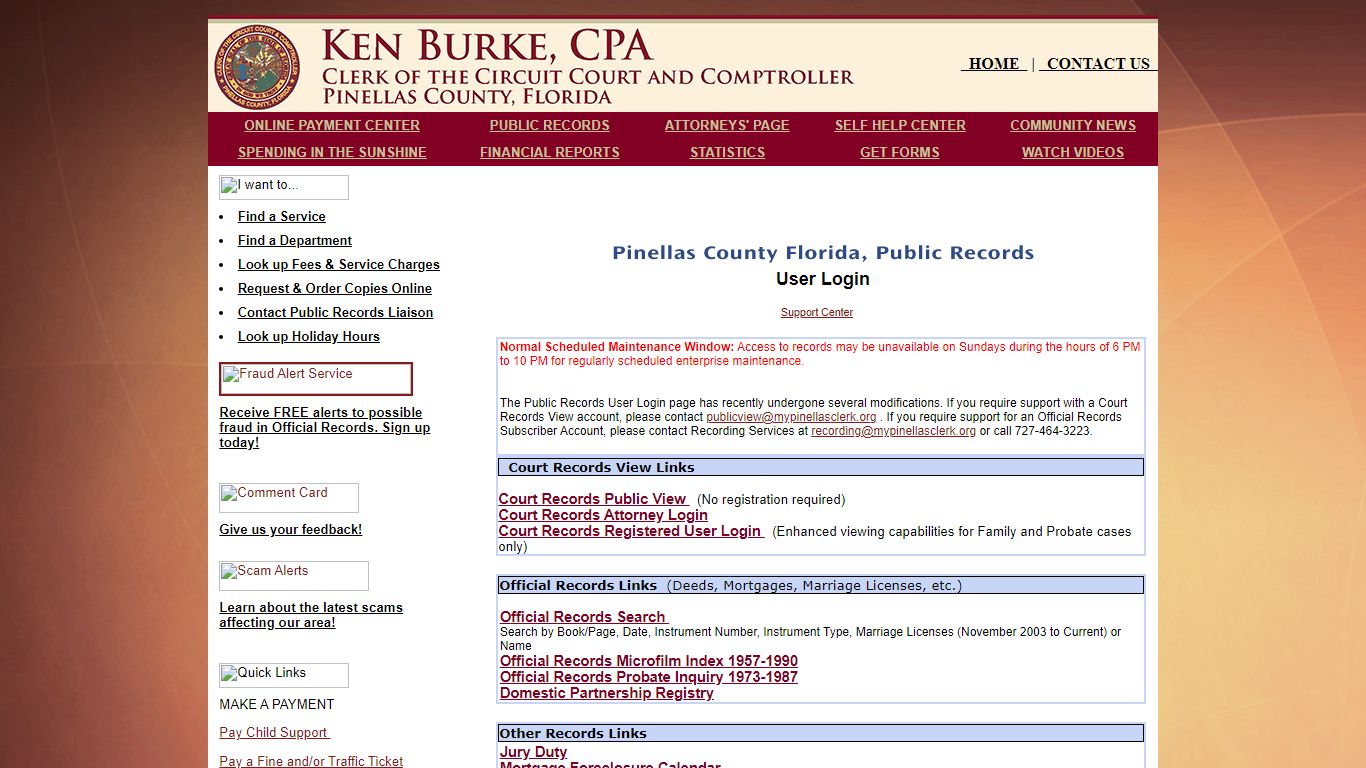 Pinellas County Records Login